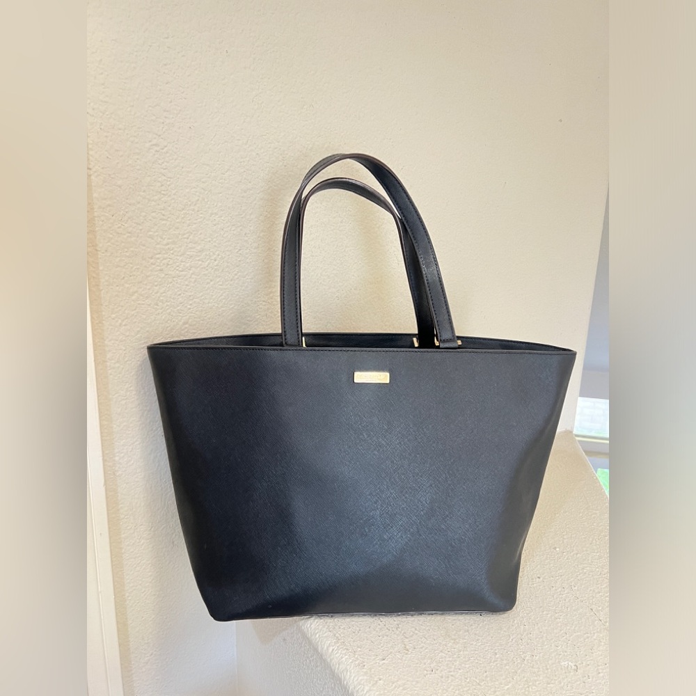 Kate Spade Jules Newbury lane black Leather Large Tote Shopping Work Bag Handbag
